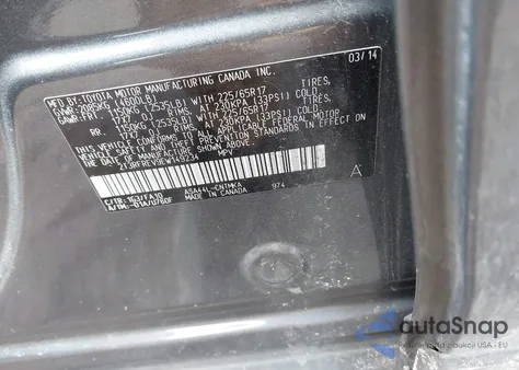 2014 Toyota Rav4 Xle z USA, uszkodzony, nr VIN 2T3RFREV9EW149234